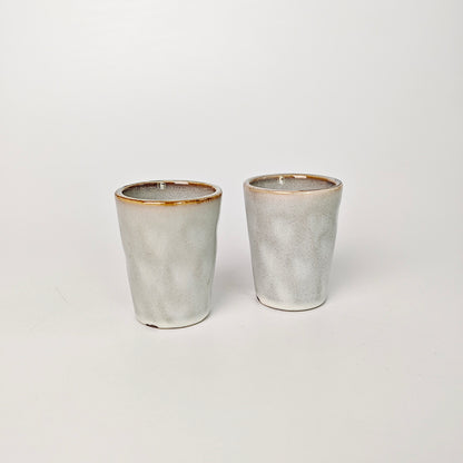 Set of 3 Premium Light Grey Porcelain Espresso Shot Glass - Yarafly 