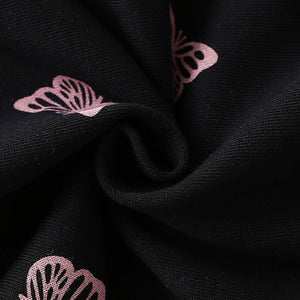 Toddler & Kids Black Butterfly Print Zip-Up Hoodie Jacket (2T-7T)