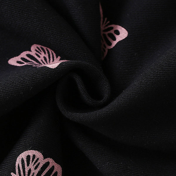 Toddler & Kids Black Butterfly Print Zip-Up Hoodie Jacket (2T-7T)