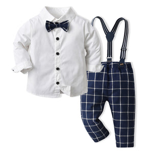 Toddler Boys’ Classic Dress Shirt and Suspender Pants Set (12M–6T)