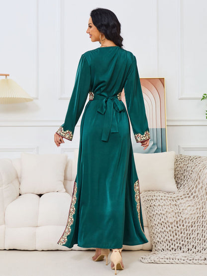 Damascus Green Syrian Kaftan Dress - Yarafly 