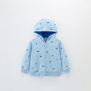 Toddler & Kids Blue Tropical Print Hoodie Jacket (2T–7T)
