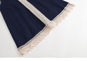 Toddler and Kids Girl British Style Navy Sleeveless Dress