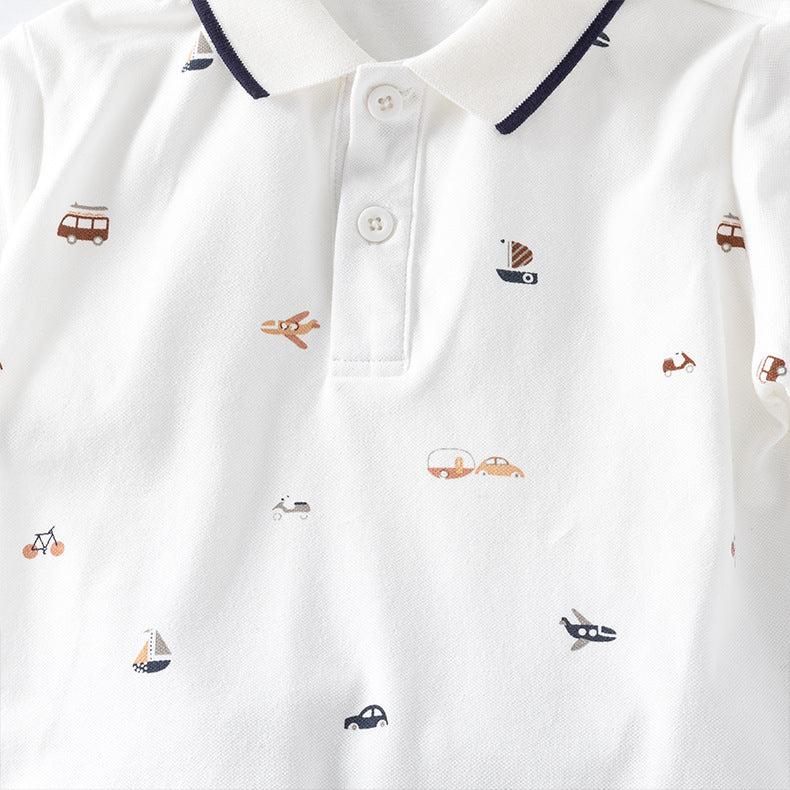 Baby, Toddler & Kids Transportation Print Polo & Shorts Set for Boys