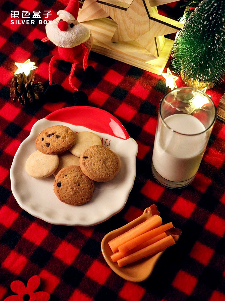 Festive Santa's Treats Plate and Reindeer Dish Set - Yarafly 