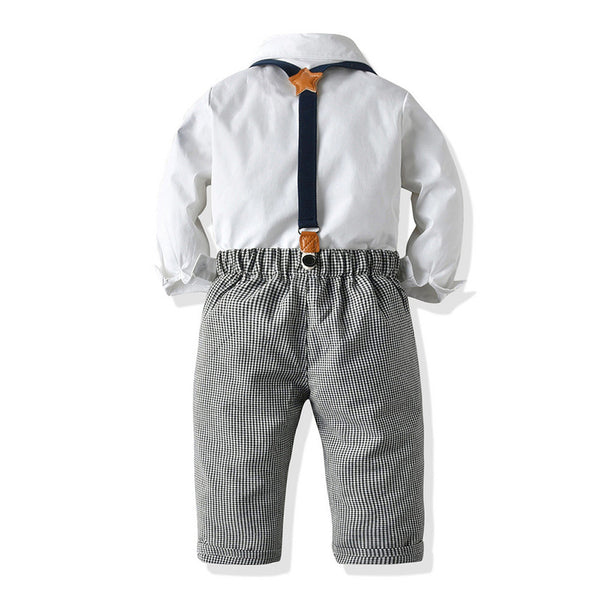 Toddler Boys’ Classic Dress Shirt and Suspender Pants Set (12M–6T)