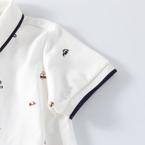 Baby, Toddler & Kids Transportation Print Polo & Shorts Set for Boys