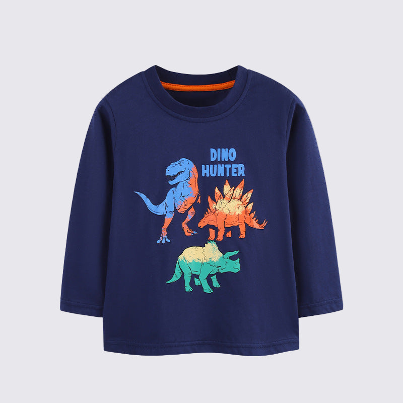 Toddler & Kids Navy Dino Hunter Long Sleeve Tee (2T–7T)