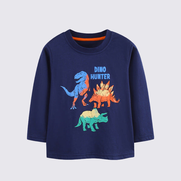 Toddler & Kids Navy Dino Hunter Long Sleeve Tee (2T–7T)