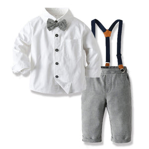 Toddler Boys’ Classic Dress Shirt and Suspender Pants Set (12M–6T)