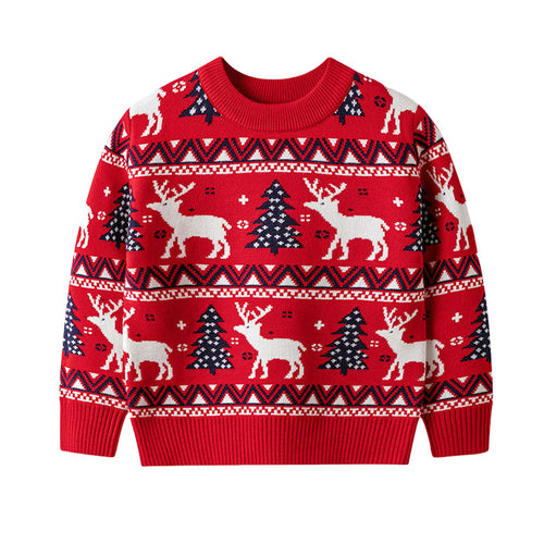 Red Ugly Christmas Sweater for Toddler and Kids - Festive Holiday Pullover