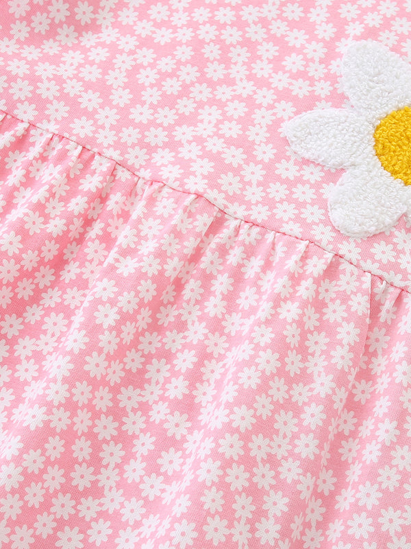 Girls Autumn Embroidered Flower Princess Dress - Sizes 2T to 7T