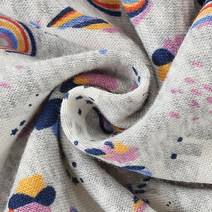 Toddler & Kids Grey Rainbow Print Zip Hoodie Jacket (2T–7T)