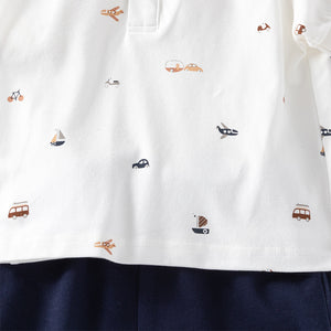 Baby, Toddler & Kids Transportation Print Polo & Shorts Set for Boys