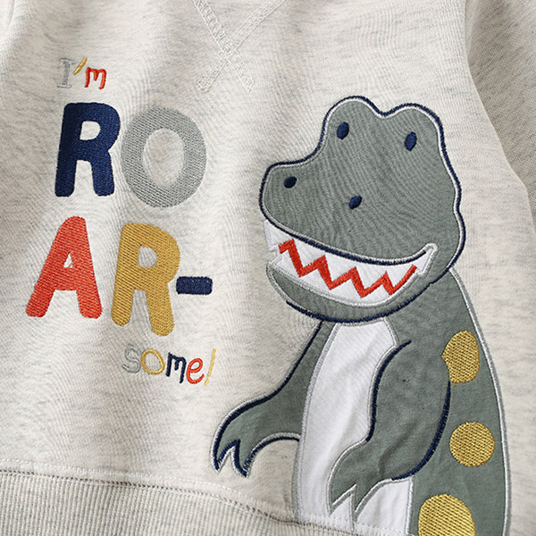 Toddler & Kids Cream Roarsome Dinosaur Sweatshirt – Fun Dino Top - Yarafly