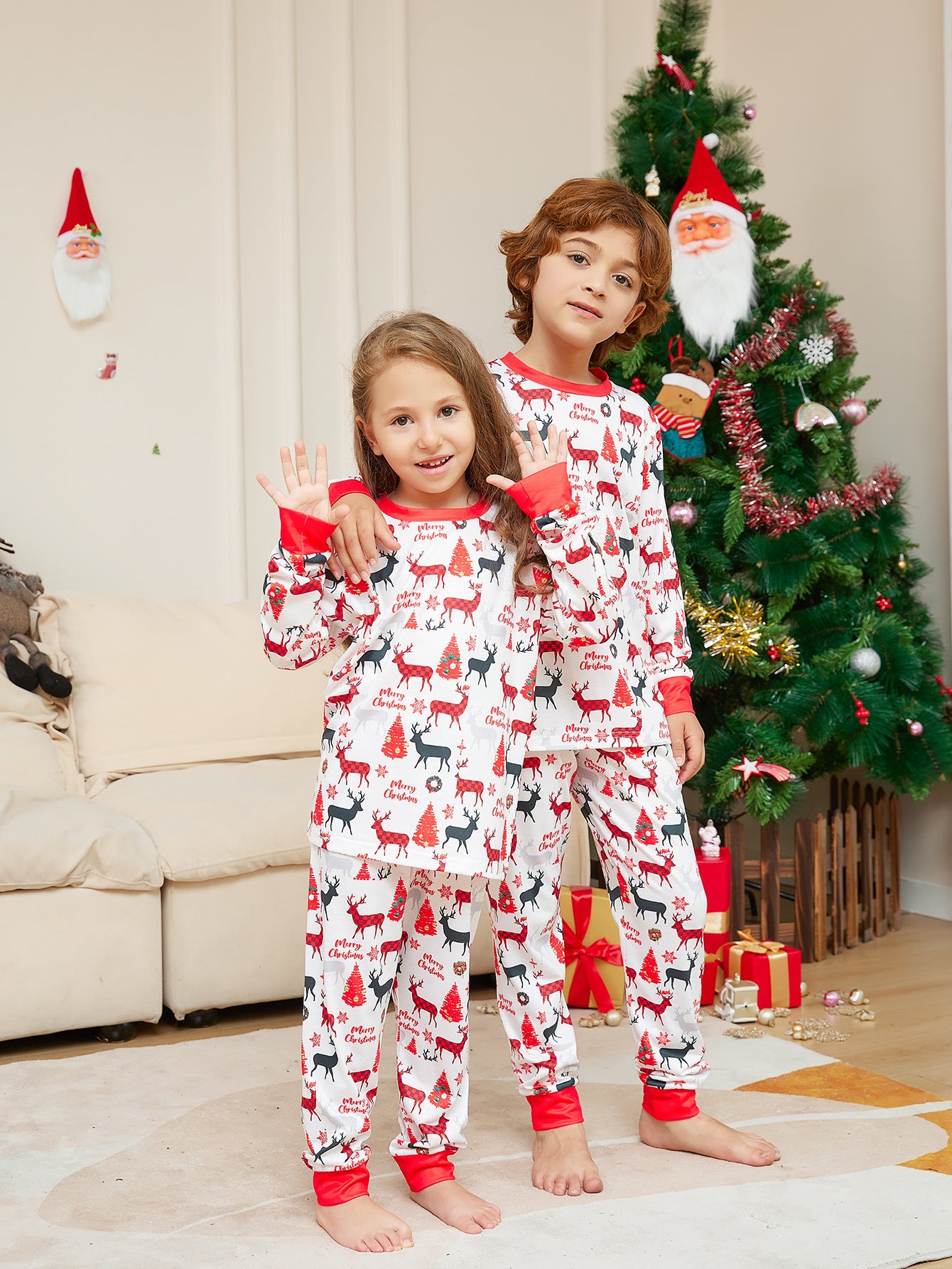 Reindeer Family Matching Pajamas | Christmas PJs | Holiday Loungewear - Yarafly 