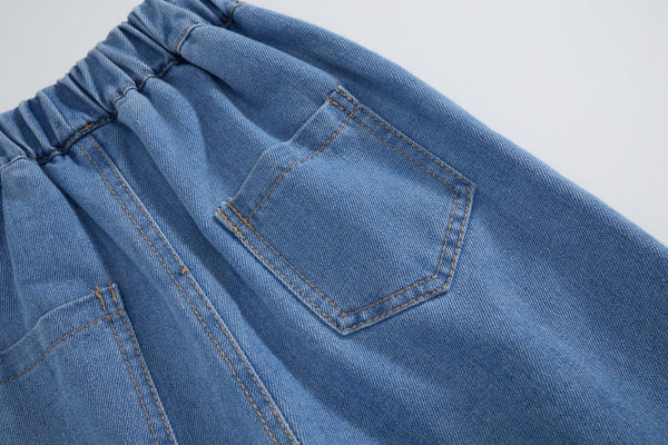 Toddler & Kids Girl Denim Pants with Lace Trim
