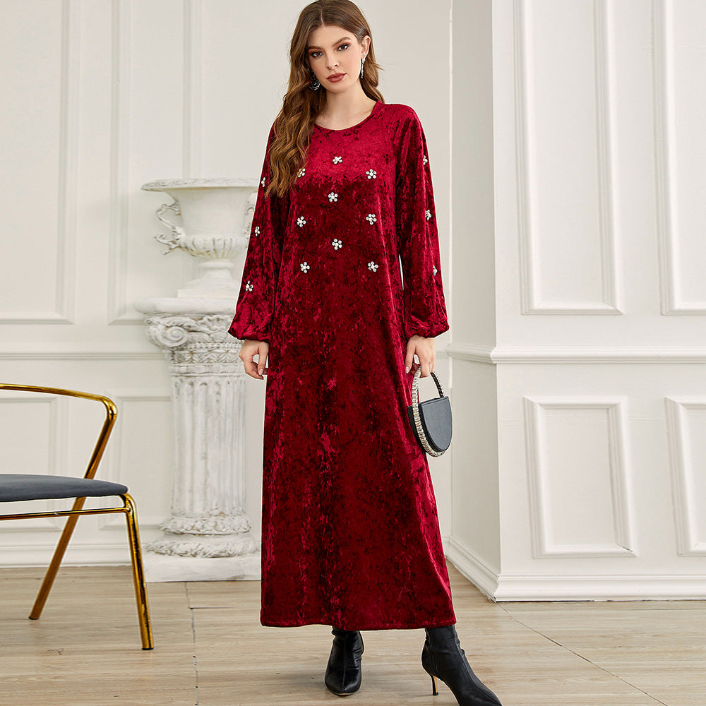 Red Velvet Christmas Dress - Yarafly 