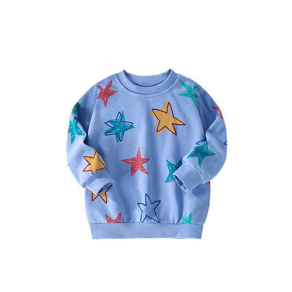 Toddler & Kids Blue Star Print Sweatshirt (2T-7T)