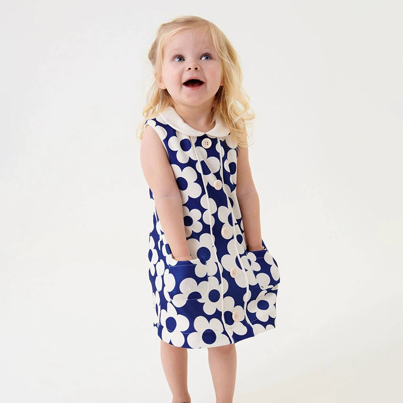 Toddler & Kids Dot Collared Shift Dress