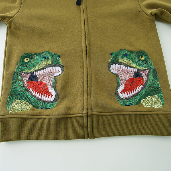 Green Dinosaur Toddler & Kids Hoodie (2T–7T)