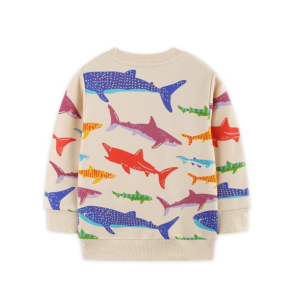 Toddler & Kids Shark Print Sweatshirt (2T–7T)