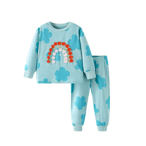 Cozy Kids Long Sleeve Thermal Pajama Set - Autumn Winter Loungewear