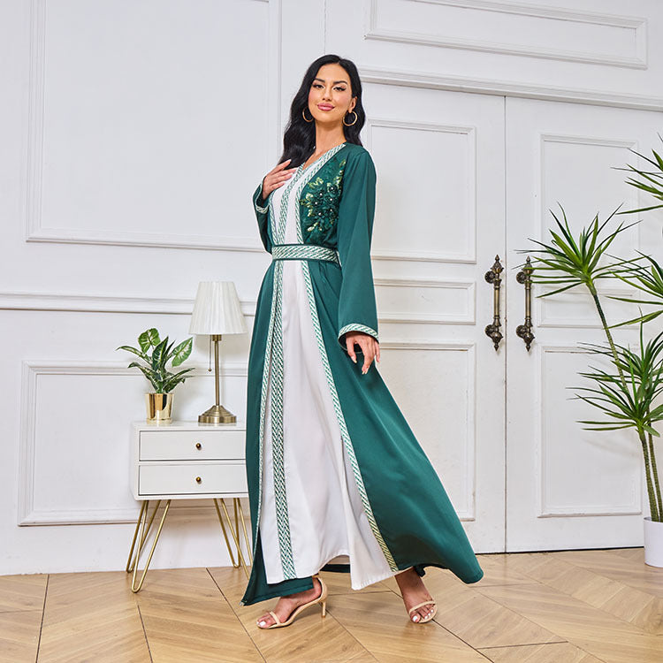 Kara Two-Piece Abaya Jalabiya Dress - Yarafly 