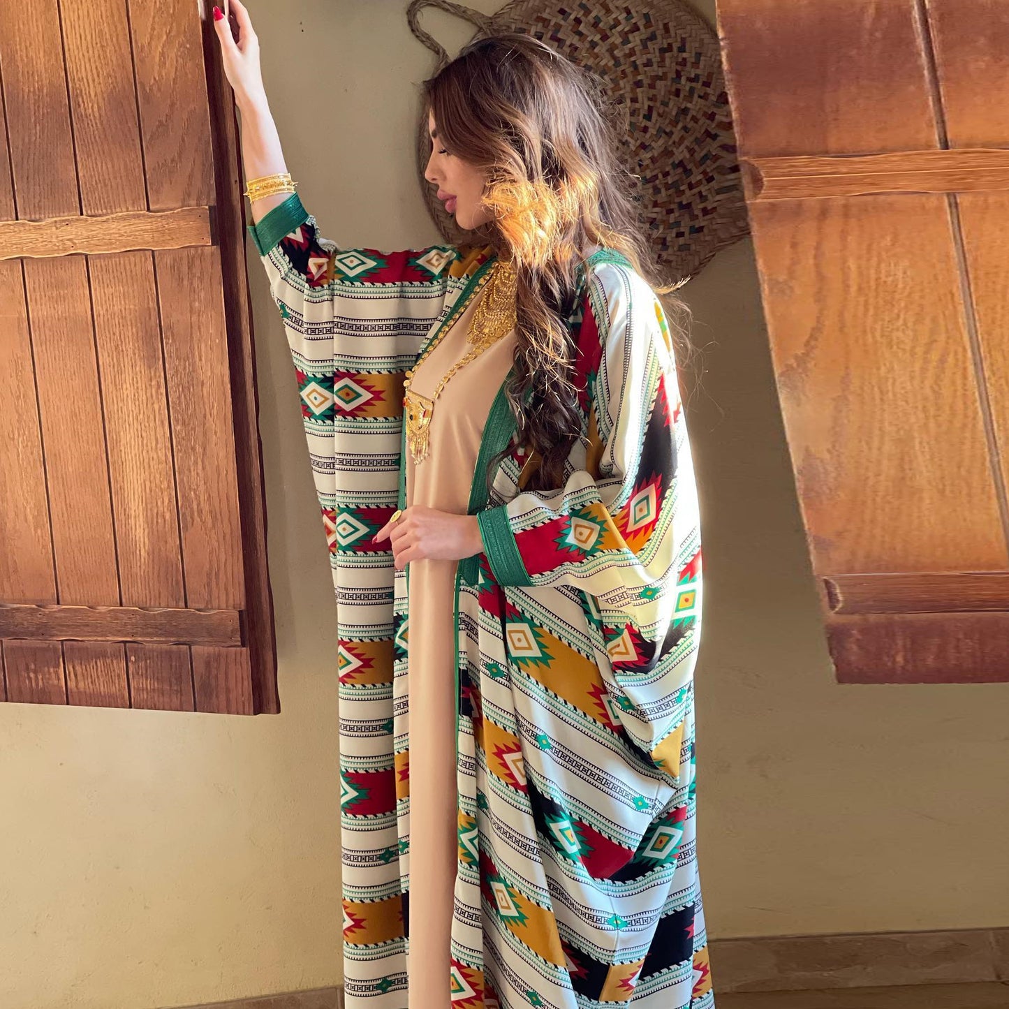 Vibrant Kente Abaya - Yarafly 