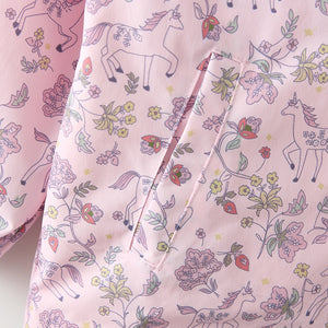 Pink Floral Print Toddler & Kids Windbreaker Jacket (2T–7T)