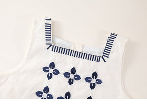 Toddler and Kids Girl Boho Embroidered Top & Skirt Set
