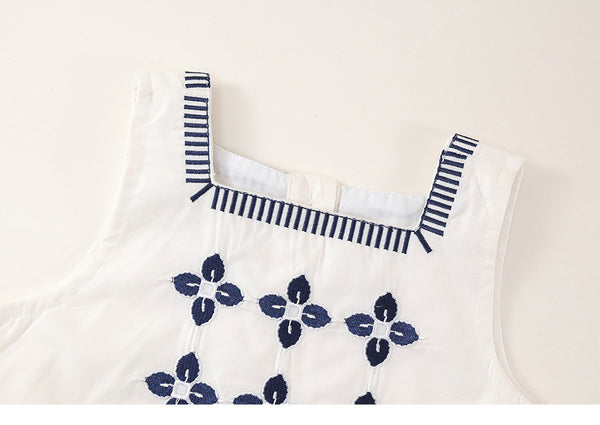 Toddler and Kids Girl Boho Embroidered Top & Skirt Set