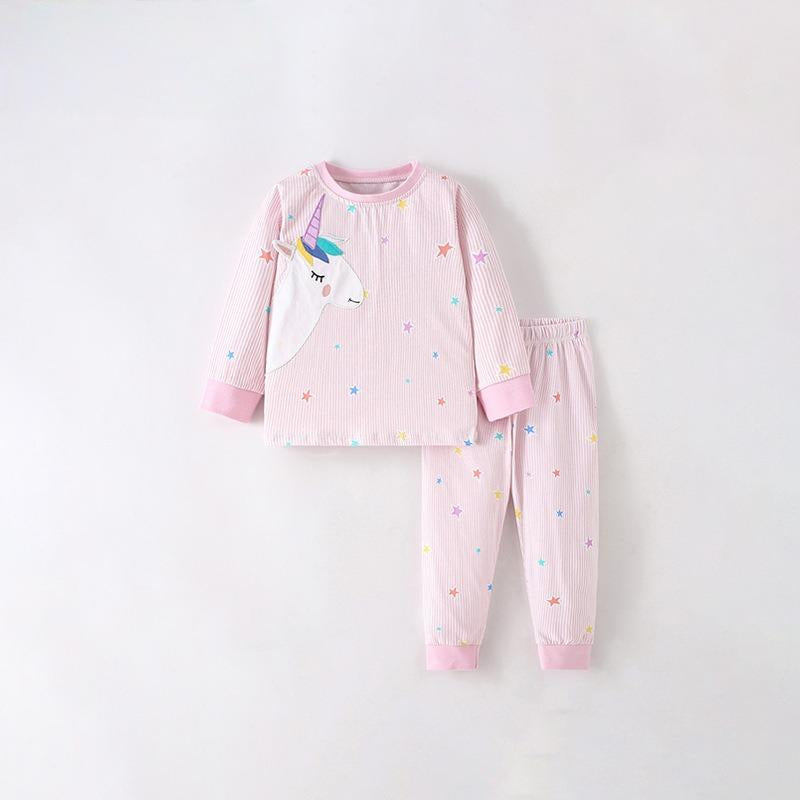 Toddler & Kids Pink Unicorn Pajama Set with Stars - Yarafly