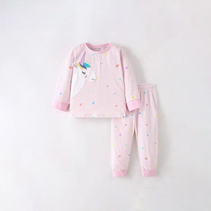 Toddler & Kids Pink Unicorn Pajama Set with Stars - Yarafly