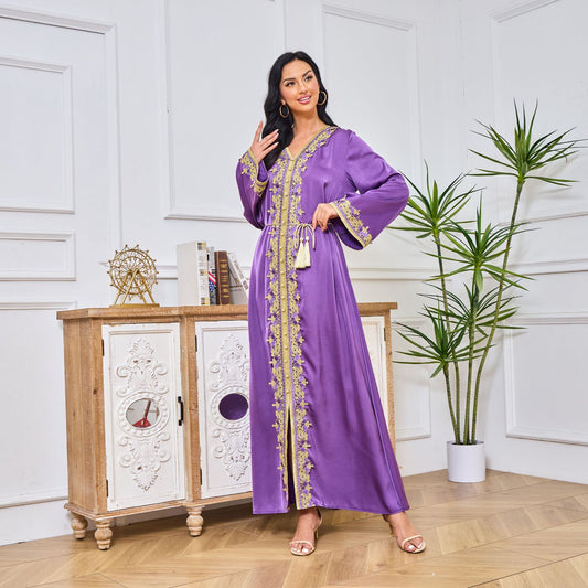 Enchanting Lavender Kaftan Dress - Yarafly 