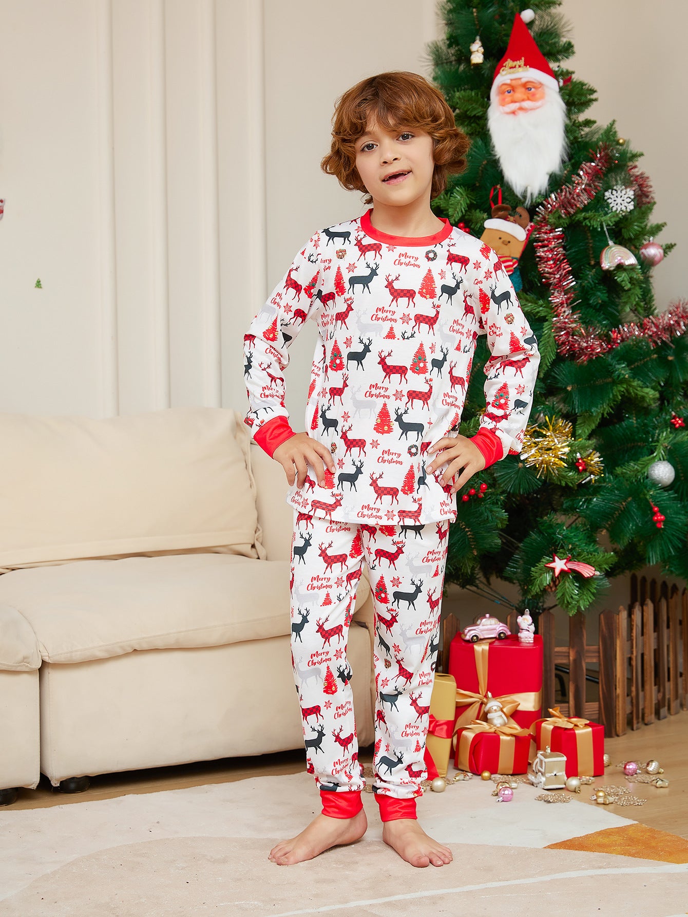 Reindeer Family Matching Pajamas | Christmas PJs | Holiday Loungewear - Yarafly 