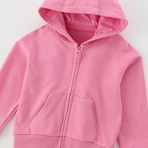 Toddler & Kids Pink Zip-Up Hoodie Jacket (2T–7T)