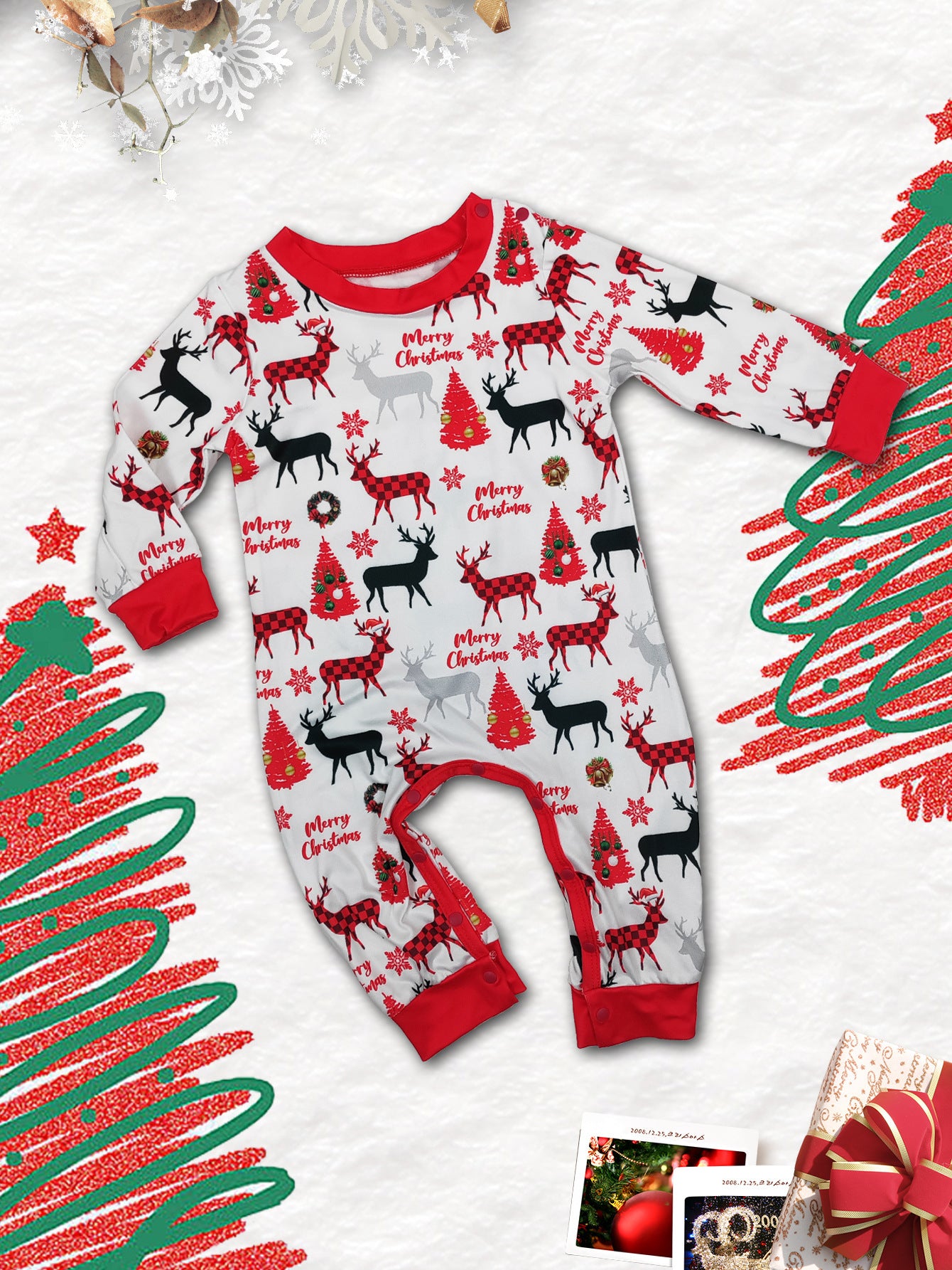 Reindeer Family Matching Pajamas | Christmas PJs | Holiday Loungewear - Yarafly 