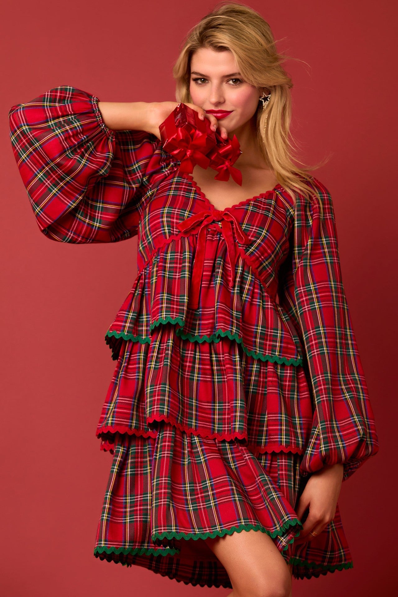 HIGHLAND ROMANCE | Tiered Plaid Mini Dress | Holiday '24 Collection - Yarafly 