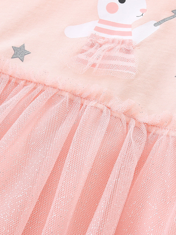 Girls Autumn Little Rabbit Embroidered Long Sleeve Princess Dress - Sizes 2T to 7T