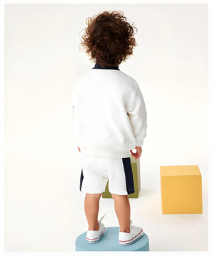 Sporty Stripes Sweatshirt & Shorts Set
