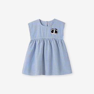 Toddlers & Kids Striped Panda Patch Dress