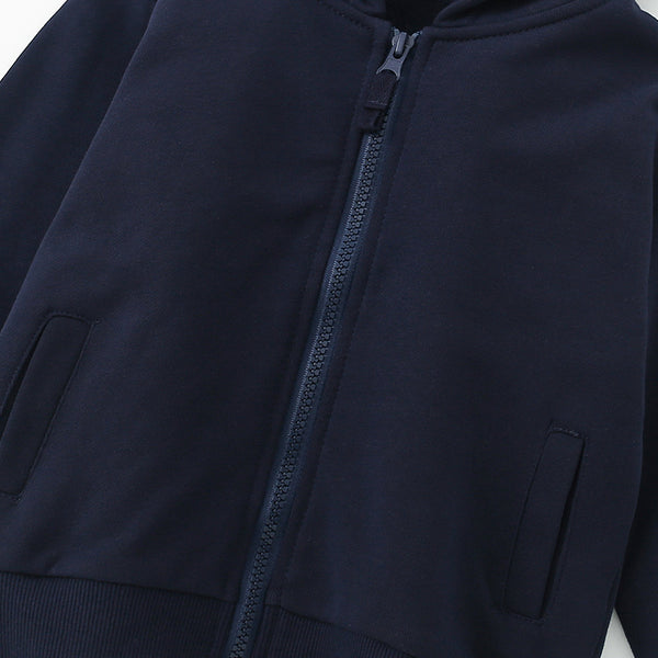 Toddler & Kids Navy Blue Zip-Up Hoodie Jacket (2T–7T)