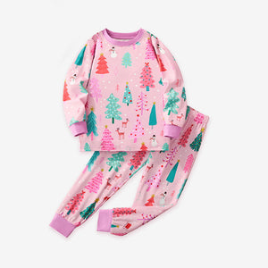 Christmas Pajama Set for Toddler and Kids Girls - Long Sleeve Top and Pants