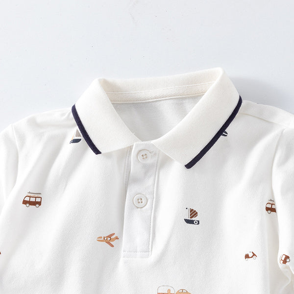 Baby, Toddler & Kids Transportation Print Polo & Shorts Set for Boys
