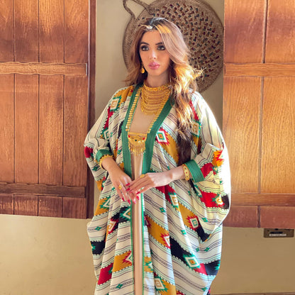 Vibrant Kente Abaya - Yarafly 