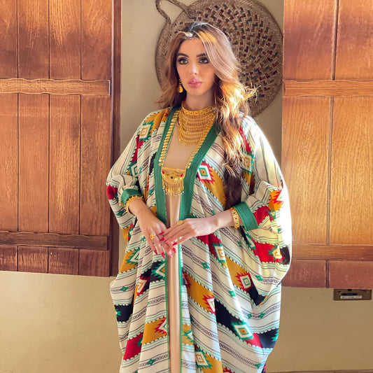 Vibrant Kente Abaya - Yarafly 