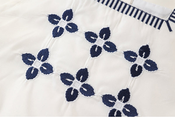 Toddler and Kids Girl Boho Embroidered Top & Skirt Set