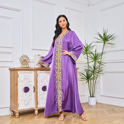 Enchanting Lavender Kaftan Dress - Yarafly 