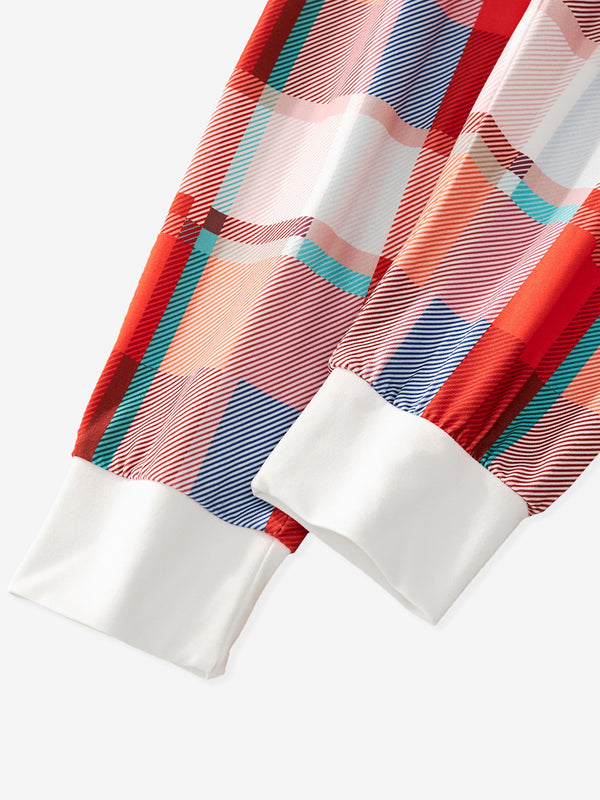 Toddler and Kids Boys Christmas Outfit Set - White Top Red Plaid Pants